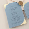 Zaproszenie na ślub zaproszenie ślubne ze złoceniem błękitne