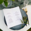 Menu delikatne rozkładane, menu na ślub, na wesele, boho, menu wiosenne, menu minimalistyczne