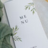 Menu delikatne rozkładane, menu na ślub, na wesele, boho, menu wiosenne, menu minimalistyczne